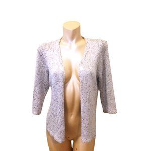 NIC & ZOE SILVER SEQUENCED CARDIGAN SIZE LARGE